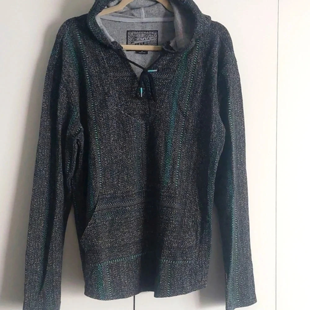 Fleece lined hoodie M Beach Boho Hippie Tribal 90s y2k